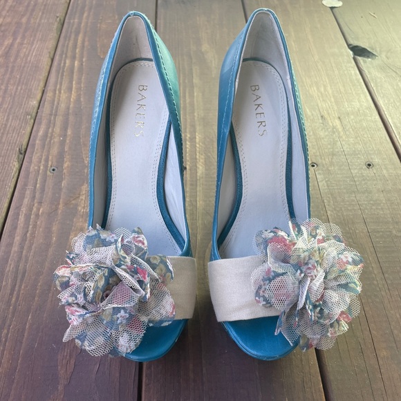 Bakers Poppy Flower Heels - Picture 1 of 5